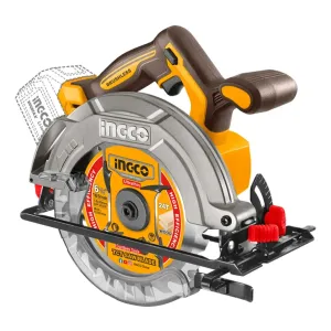 Sierra Circular A Batería Ingco 20v Motor Sin Carbones Csli1 Amarillo 50hz/60hz
