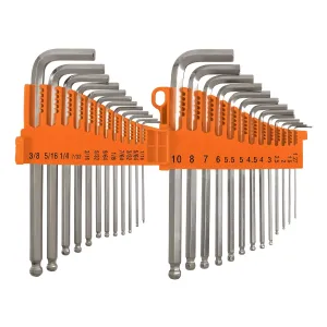 Llaves Allen Milimetricas Y Estandard 25pz Truper 15572 Plateado