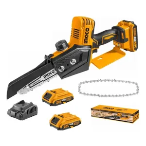 Mini Motosierra Ingco C Bat Y Cargador P20s Cgsli20682 Anaranjado