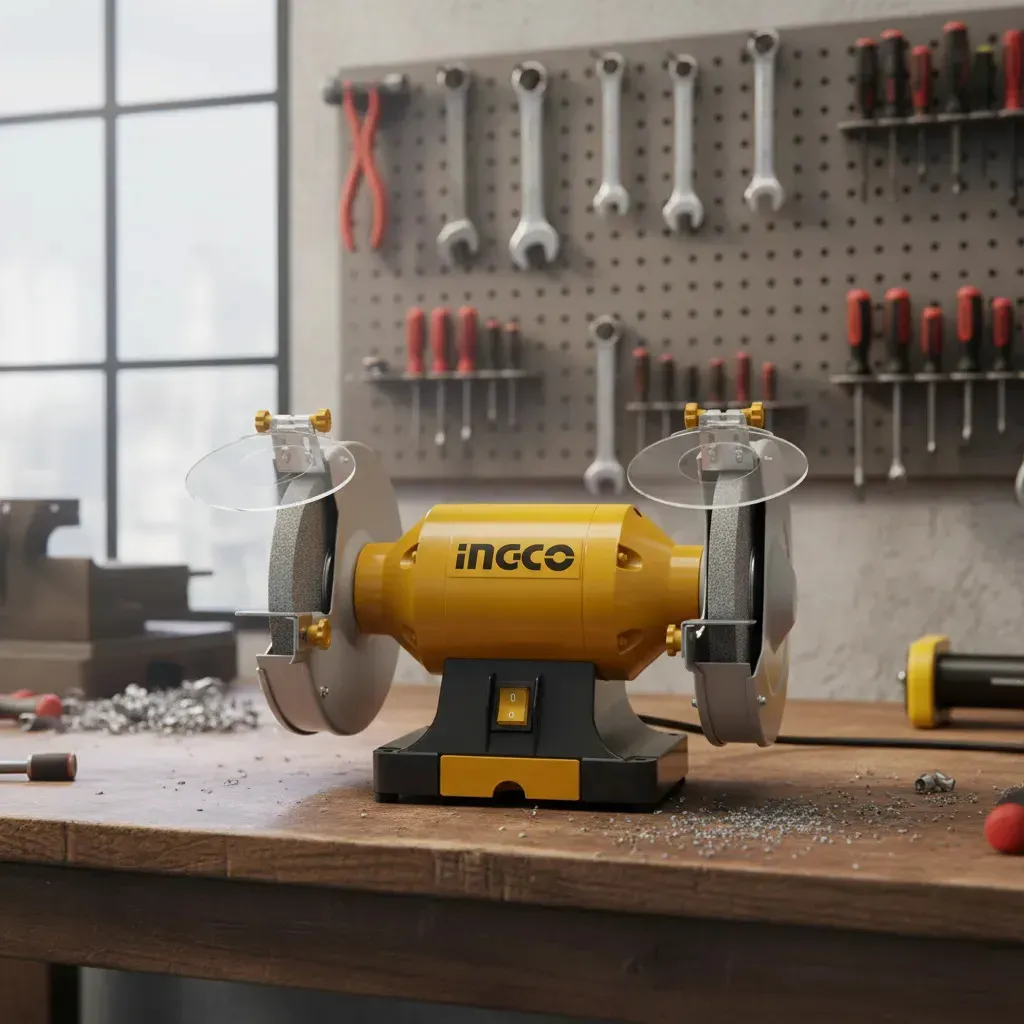Ff Amoladora De Banco Ingco 8'' 350w 1/2hp 2950 Rpm Bg83502 - Imagen 2