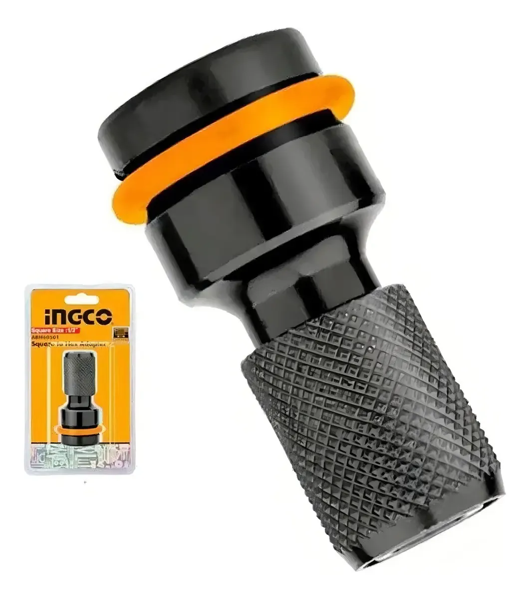 Adaptador De Impacto De 1/2 Pulgada A Hexagonal 1/4 Ingco