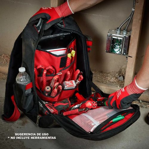 Mochila Portaherramientas Milwaukee Backpack 48-22-8202 Color Rojo/negro - Imagen 6