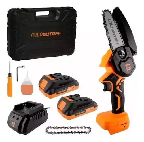 Mini Motosierra A Bateria Lusqtoff Black Series Cargador 2 Bat Color Naranja - Imagen 5