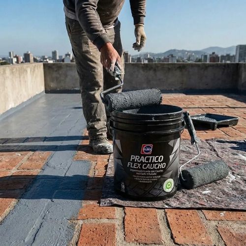 Membrana Líquida Elbex 18 Kg Con Goma De Caucho Exterior Gris Oscuro Semi Mate - Imagen 3