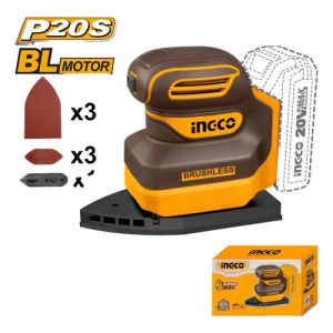 Lijadora Orbital Delta A Bateria P20s 20v Ingco Naranja Claro