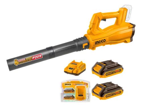 Sopladora Con 2 Baterías Y Cargador Ingco Cabli203235 Amarillo - Imagen 2