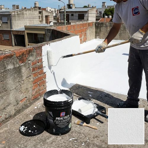 Membrana Líquida Elbex 18 Kg Con Goma De Caucho Exterior Blanco Semi Mate - Imagen 4
