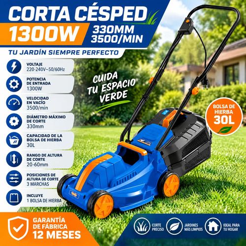 Corta Cesped 1300w 3500/min 330mm Wen3205 Wadfow - Mara Azul - Imagen 2