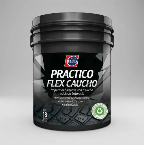 Membrana Líquida Elbex 18 Kg Con Goma De Caucho Exterior Gris Oscuro Semi Mate