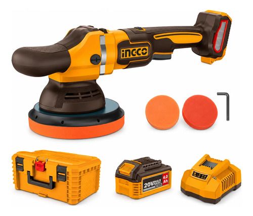 Lustra Pulidora Ingco 6 Con Bat, Cargador Y Valija Amarillo