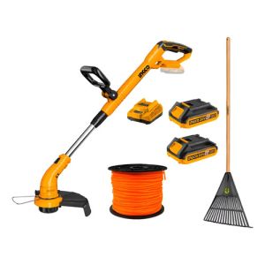 Bordeadora Con 2 Bat 20v 2ah + 1 Cargador Ingco + Regalo ! Anaranjado