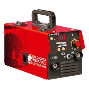 Soldadora Inverter Digital Igbt Mma Mig-120c Sin Gas 120a Eq Rojo