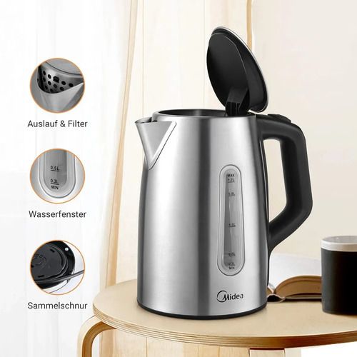 Hervidor Eléctrico Midea Digital Pro Mk-17s30b2-e5, 1,7 L, Plata Plateado - Imagen 2