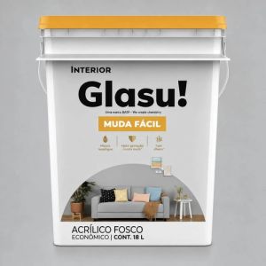 Látex Interior Glasu! Antihongos - 18 Lts Acabado Mate Foto Antigua Mate
