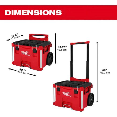 Caja De Herramientas Con Ruedas Milwaukee 48-22-8427 Color Rojo - Imagen 2