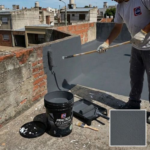 Membrana Líquida Elbex 18 Kg Con Goma De Caucho Exterior Gris Oscuro Semi Mate - Imagen 4