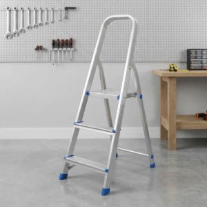 Escalera Familiar Aluminio 3 Escalones Color Inox