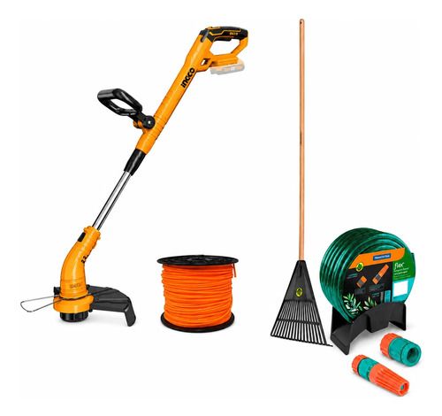 Bordeadora Bat P20s Extensible 20v Ingco Cgtli20018 + Regalo Anaranjado