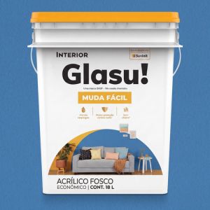 Látex Interior Glasu! Antihongos - 18 Lts Acabado Mate Océano Mate