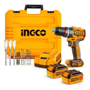 Taladro Ator. Eléctrico Ingco P20s Con Maletín Y 2batería 4a Naranja Oscuro