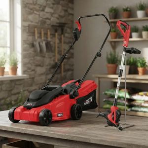 Cortadora De Césped Eléctrica Cortapasto Con Recolector Rojo