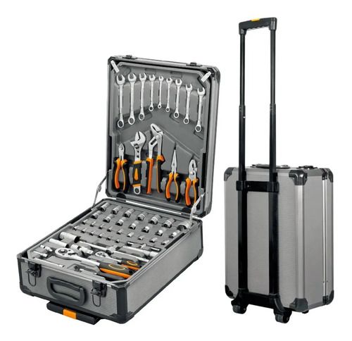 Set Kit Herramientas 245 Pzas Con Malentin Portatil Lusqtoff Plateado