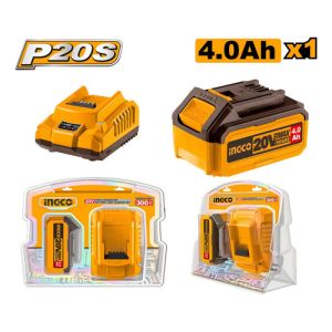 Set X1 Bateria 20v 4amp + 1 Cargador Ingco Fbcpk1214