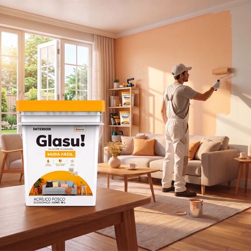 Látex Interior Glasu! Antihongos - 18 Lts Acabado Mate Cielo Claro Mate - Imagen 5