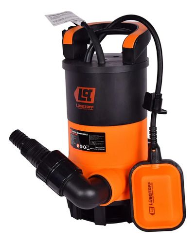 Bomba Sumergible Desagote 750 Watts Agua Sucia Limpia Pileta Naranja Oscuro