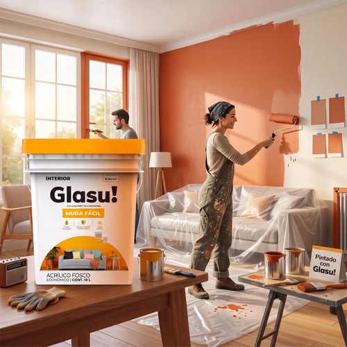 Látex Interior Glasu! Antihongos - 18 Lts Acabado Mate Lámina Afilada Mate - Imagen 3