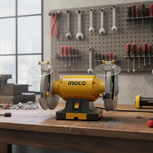 Ff Amoladora De Banco Ingco 8'' 350w 1/2hp 2950 Rpm Bg83502 Amarillo 50hz - Imagen 2