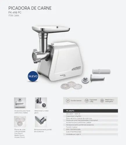Picadora De Carne Punktal Pk-498pc Accesorios Para Embutidos - Imagen 4