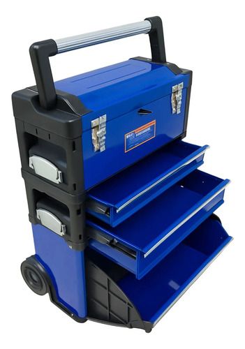 Carro Valija Caja Herramientas Metal Y Plástico Wadfow Azul - Imagen 2