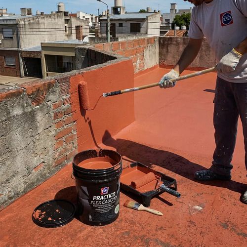 Membrana Líquida Elbex 18 Kg Con Goma De Caucho Exterior Terracota Semi Mate - Imagen 4