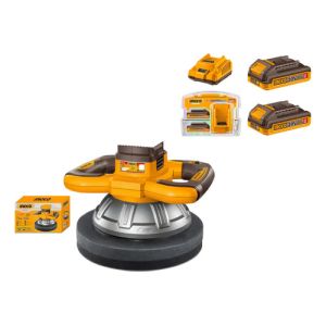 Lustra Pulidora A Bateria 254mm P20s 20v + Set X2 Bat 20v Amarillo Con Negro