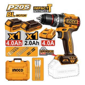 Taladro Atornillador Percutor 86nm 20v Ingco C/bat Y Carg Amarillo 50-60