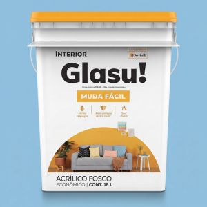 Látex Interior Glasu! Antihongos - 18 Lts Acabado Mate Cielo Claro Mate