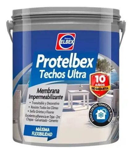Elbex Protelbex Ultra 24kg Impermeabilizante Techos Acabado Satinado Color Blanco