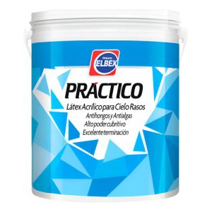 18lt Pintura Elbex Practico Latex Cielos Rasos Antihongos Acabado Mate Color Blanco