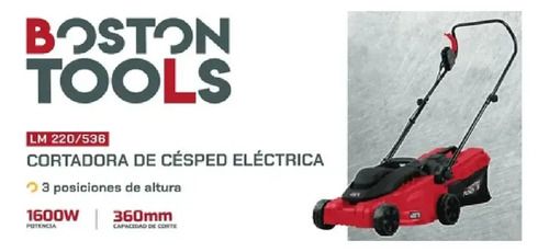 Corta Césped Boston Tools 1600w Con Recolector Lm220-536 Hyt Rojo - Imagen 5
