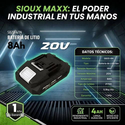 Batería Litio Ion High Tech 20v 8 Ah Super Compatible - Mara - Imagen 2