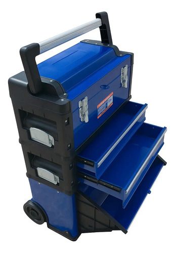 Carro Valija Caja Herramientas Metal Y Plástico Wadfow Azul - Imagen 3