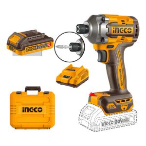 Atornillador De Impacto C/2baterias 20v Cargador 2 Puntas Y Naranja