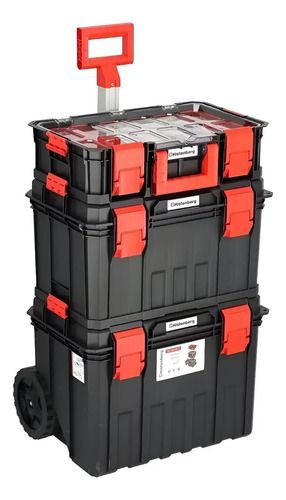 Caja De Herramientas Con Carro Kistenberg (alemania) 3piezas Rojo