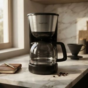 Cafetera Smartlife Sl-cm4313 Semi Automática Negra Y Acero Inoxidable De Filtro Negro/acero Inoxidable