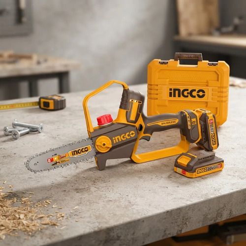 Motosierra P20s 20v 8 + 2 Bat+ Carg. Ingco Cgsli20882 Amarillo Y Negro - Imagen 3